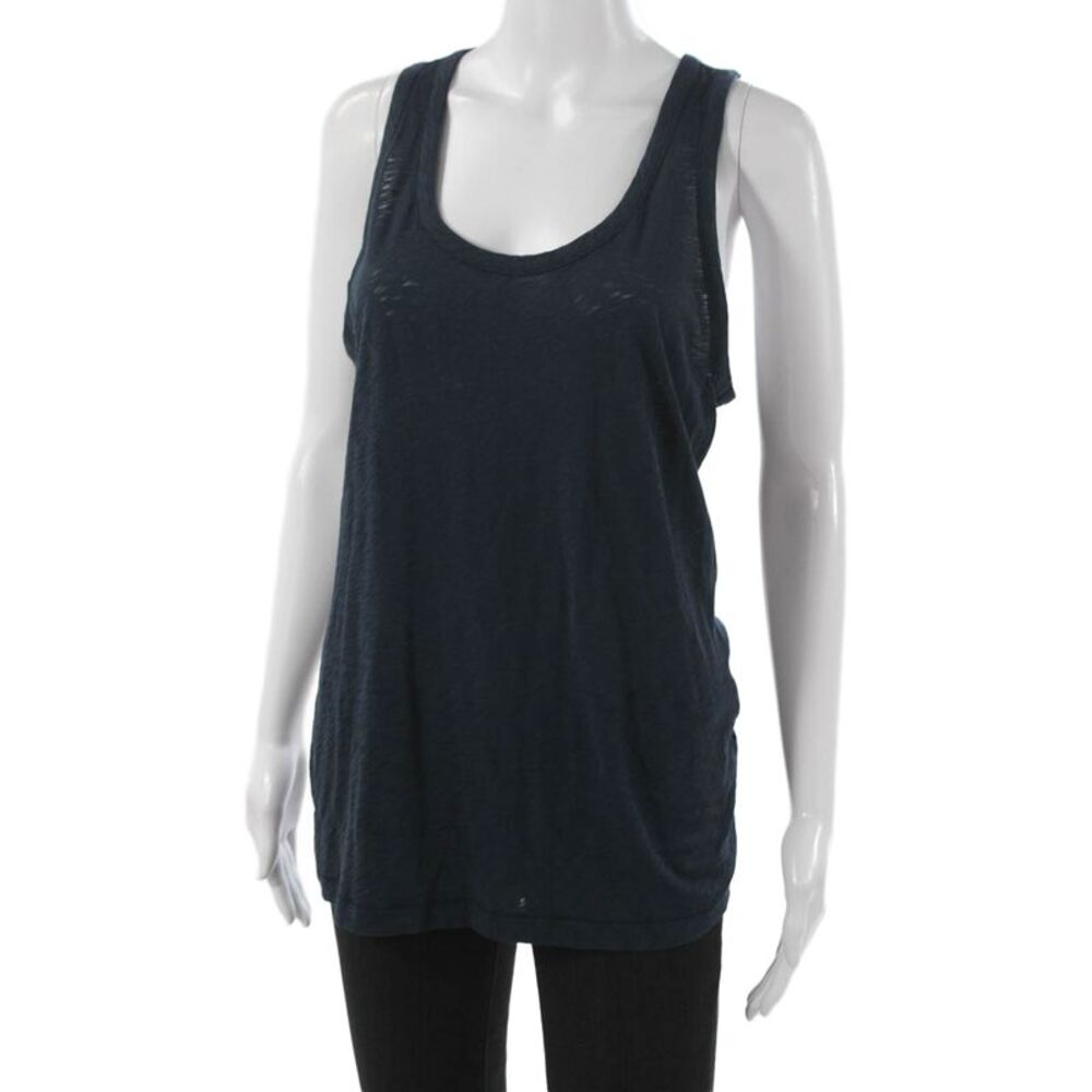Rag & Bone Jean Womens Sleeveless Scoop Neck Cotton Tank Blue Size L - Picture 2 of 6